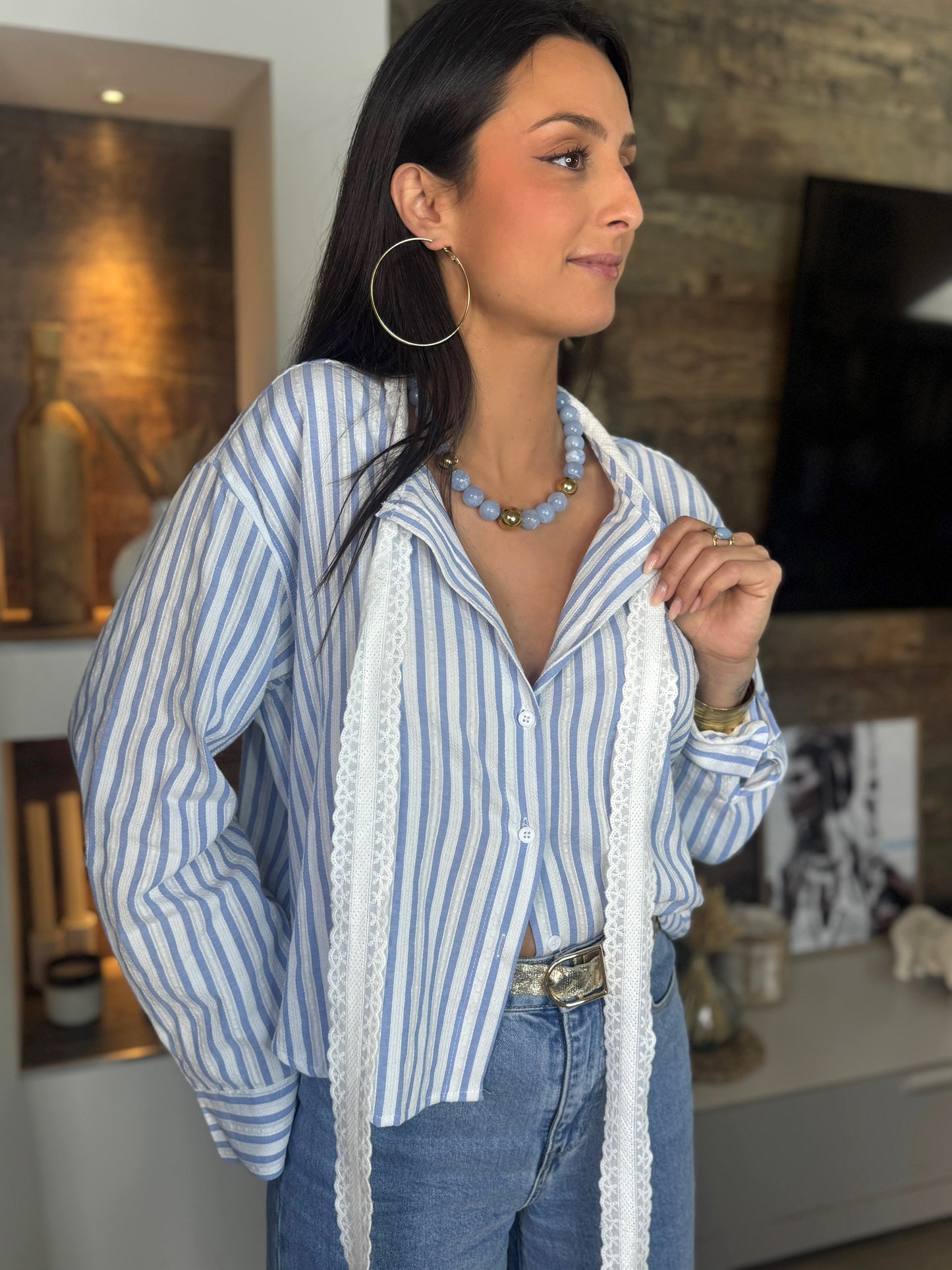 Blouse Romane bleu