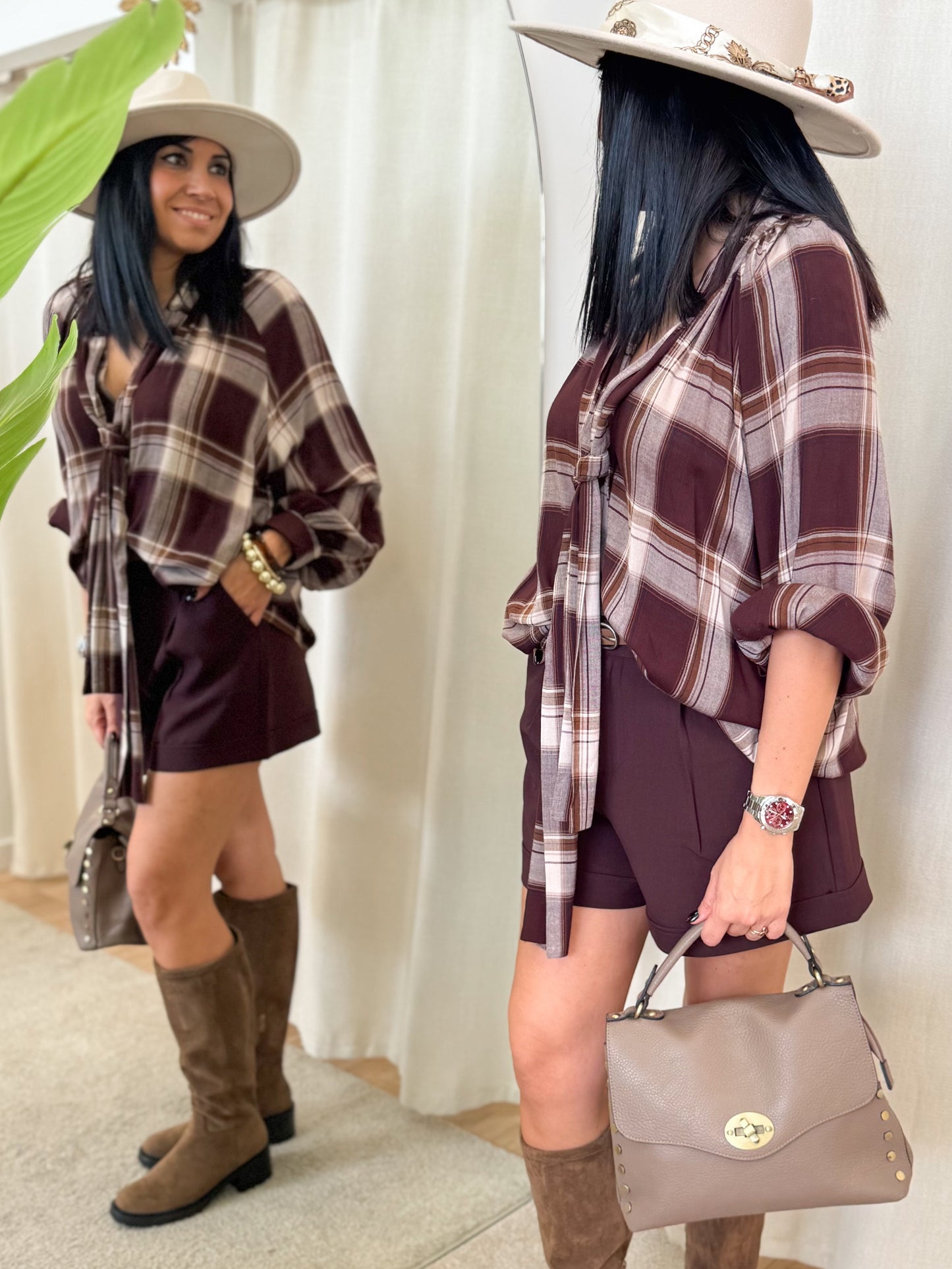 Short Suzy aubergine