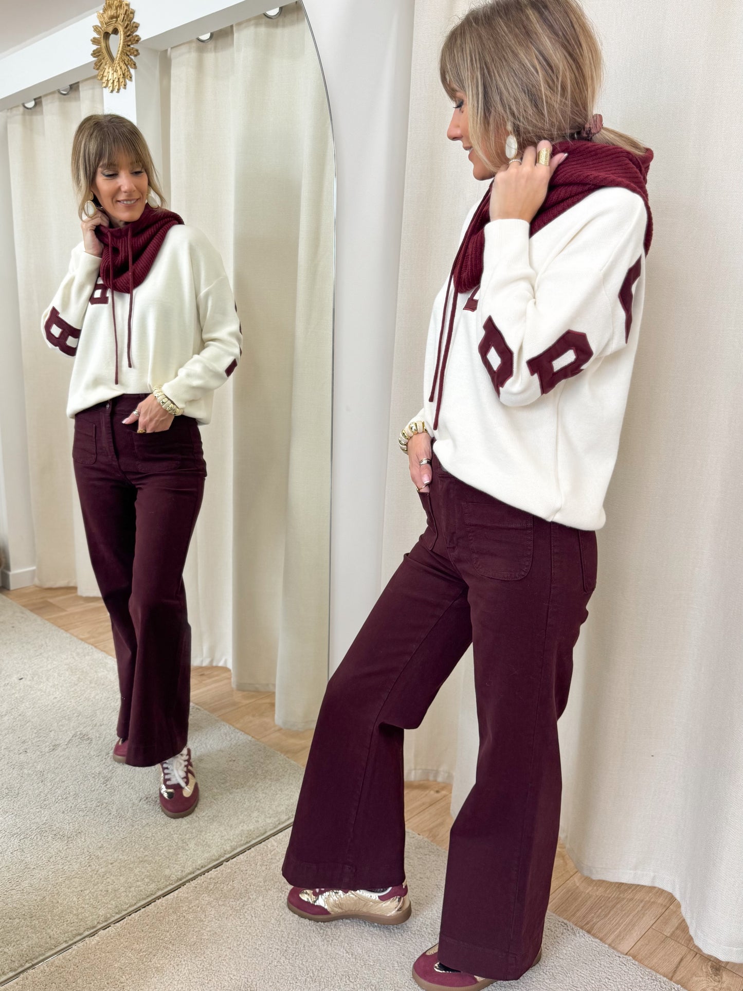 Jean Annette Flare bordeaux