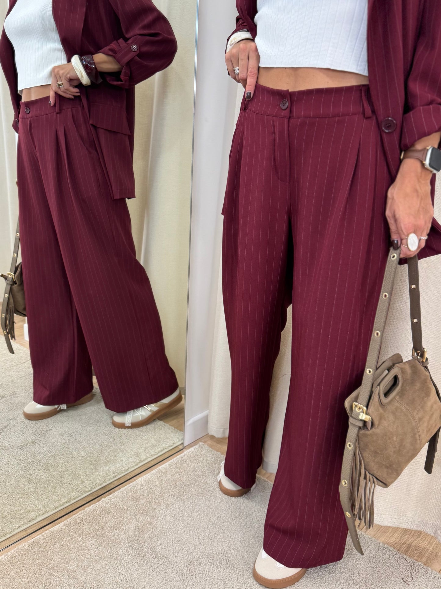 Pantalon Mila grenat