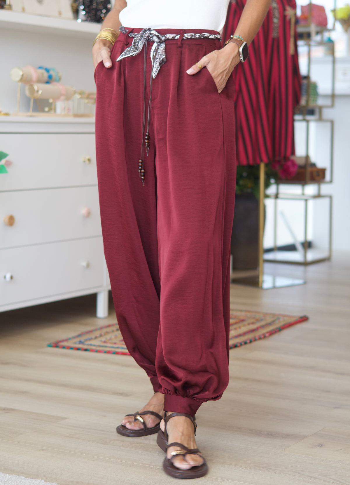 Pantalon COSMO bordeaux