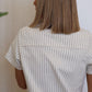 Robe ROMANE en jean beige à rayures