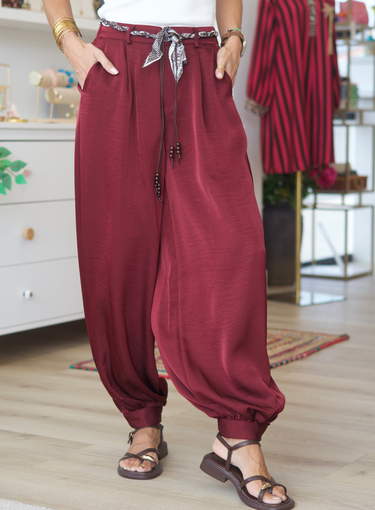 Pantalon COSMO bordeaux