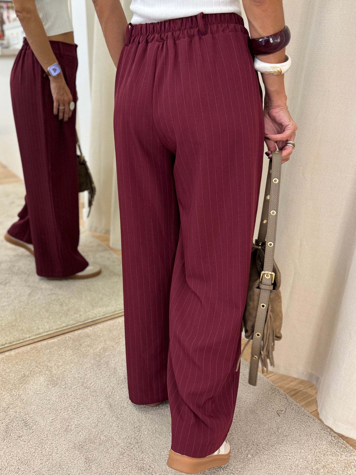 Pantalon Mila grenat