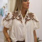 Blouse TOSCANA broderie chocolat