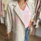 Blazer Joana beige cœur brodé