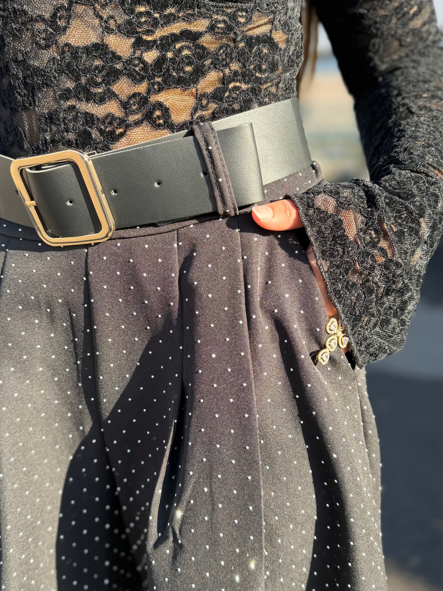 Pantalon Calyssa strass noir