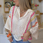 Top ABY crochet écru coloré