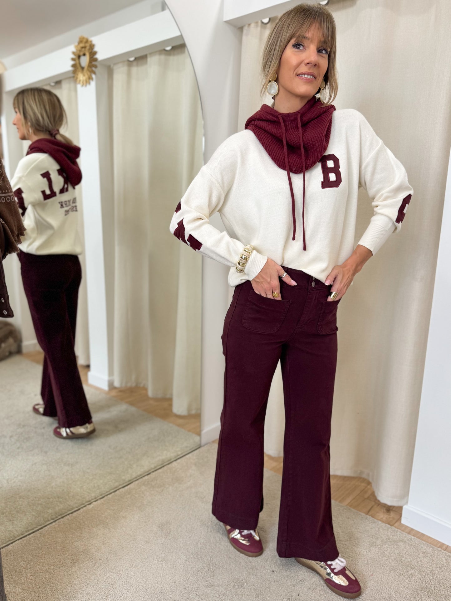 Jean Annette Flare bordeaux