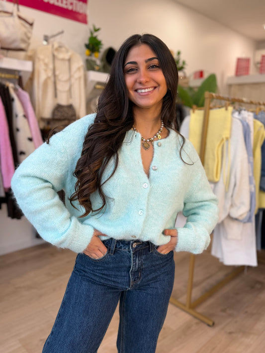 Gilet Naëlys vert pastel lumineux