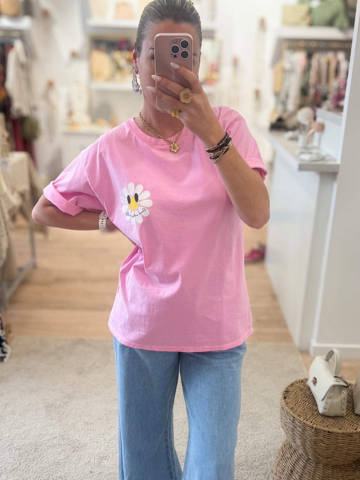 T-shirt Marguerite rose