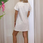 Robe ROMANE en jean beige à rayures
