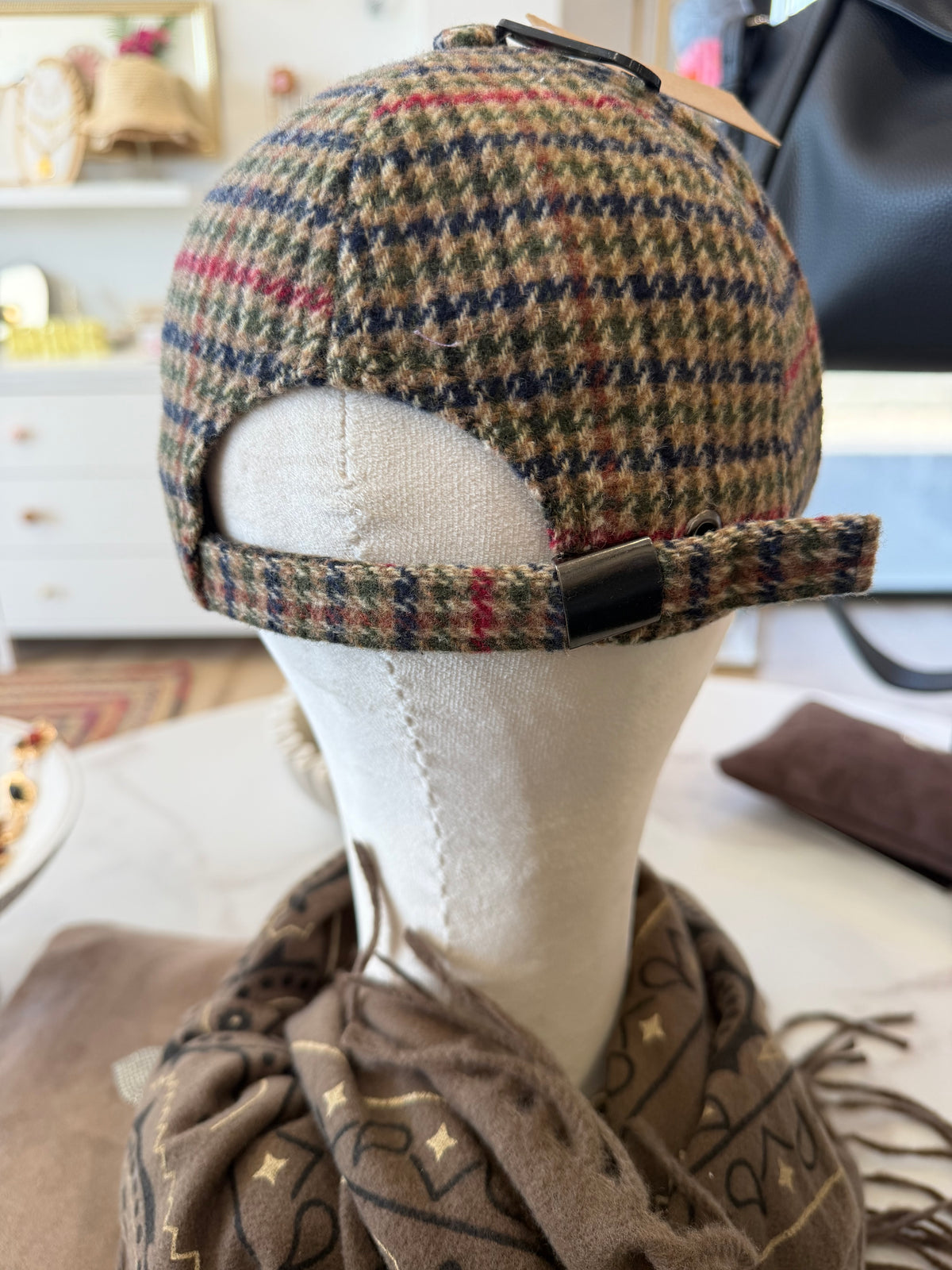Casquette C effet tweed