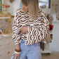 Top ALIXIA maille crochet chocolat
