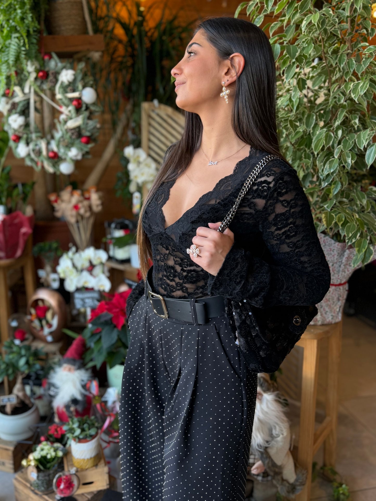 Pantalon Calyssa strass noir