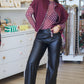 Pantalon LOUANE simili cuir noir