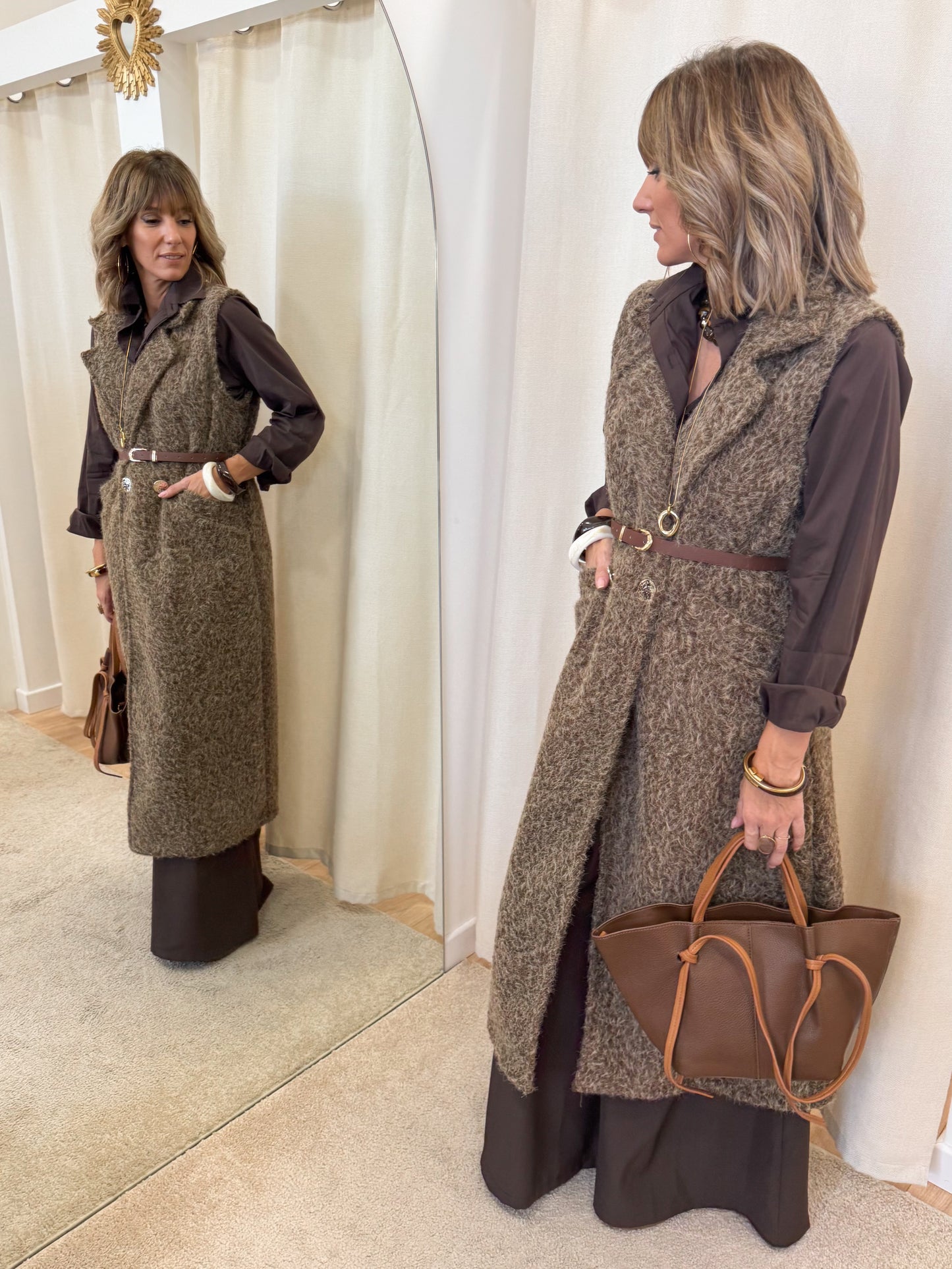 Gilet long Aurelien chocolat