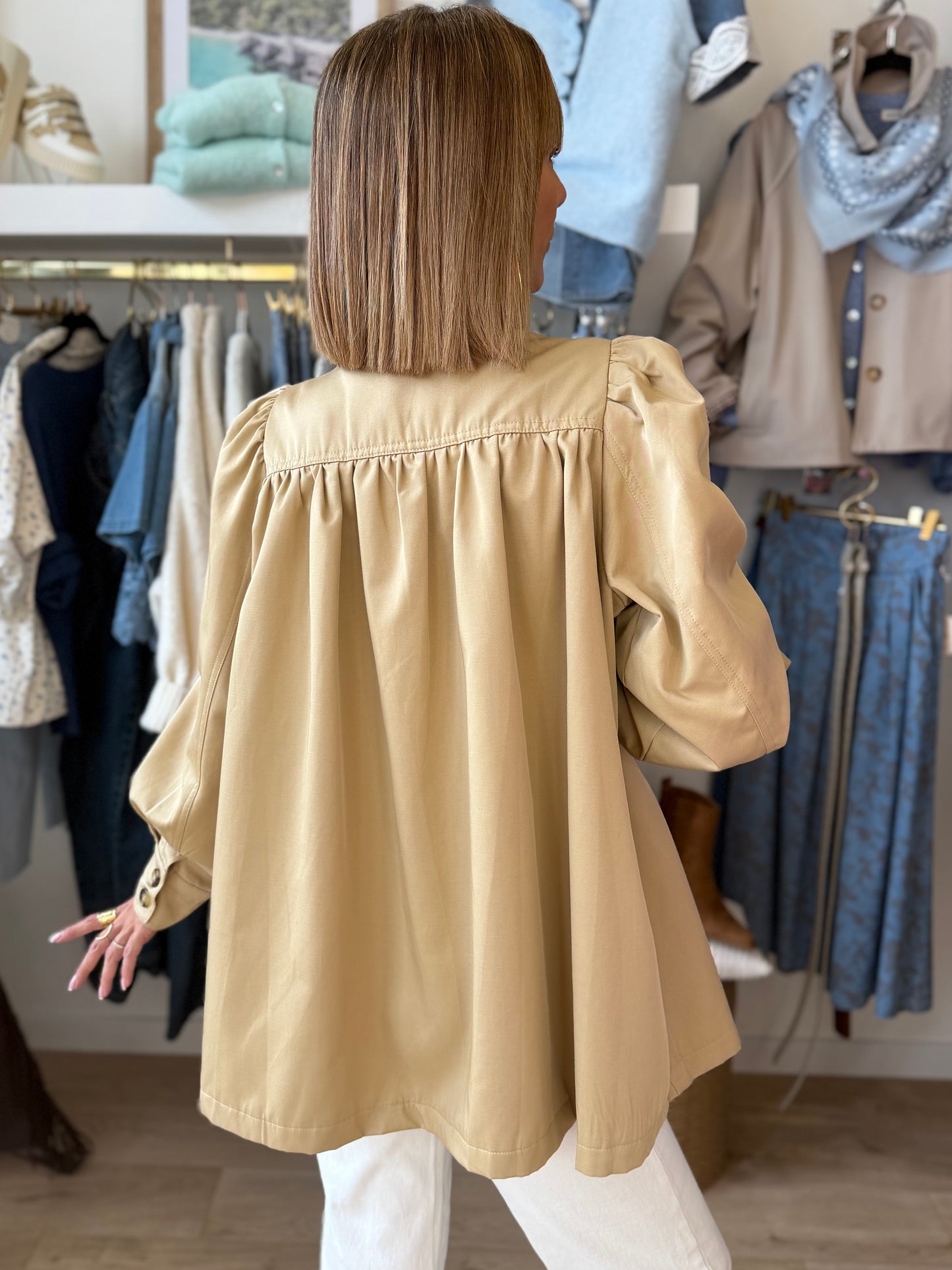 Veste Charlie col officier beige