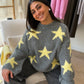 Pull étoiles gris & jaune lumineux