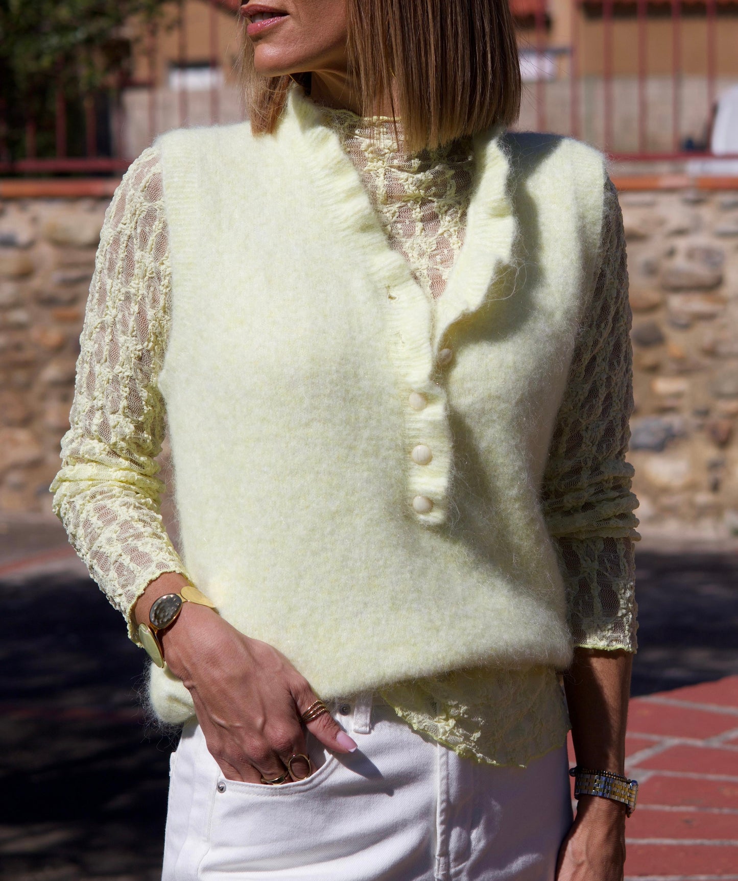 Gilet ELODY sans manches jaune