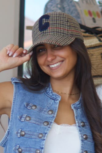 Casquette C effet tweed