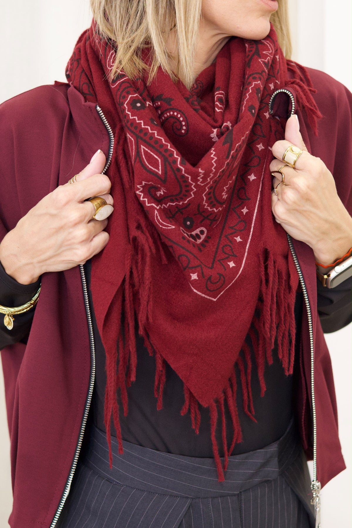 Écharpe BANDANA bordeaux