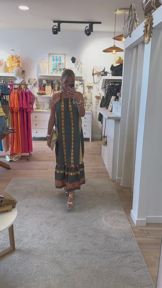Robe Leila kaki