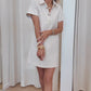 Robe ROMANE en jean beige à rayures